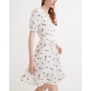 Madewell Daylily Pintuck Dress Sweet Blossoms Button Front Size 8/10